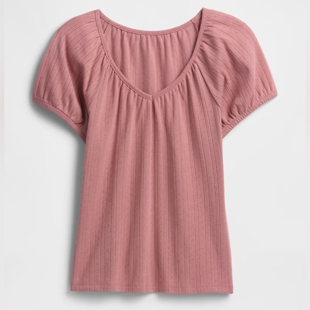 Gap, Pointelle Puff Sleeve Top